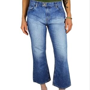Nautica Mid-rise Flare Crop Jeans Size 8x24 Faded Blue